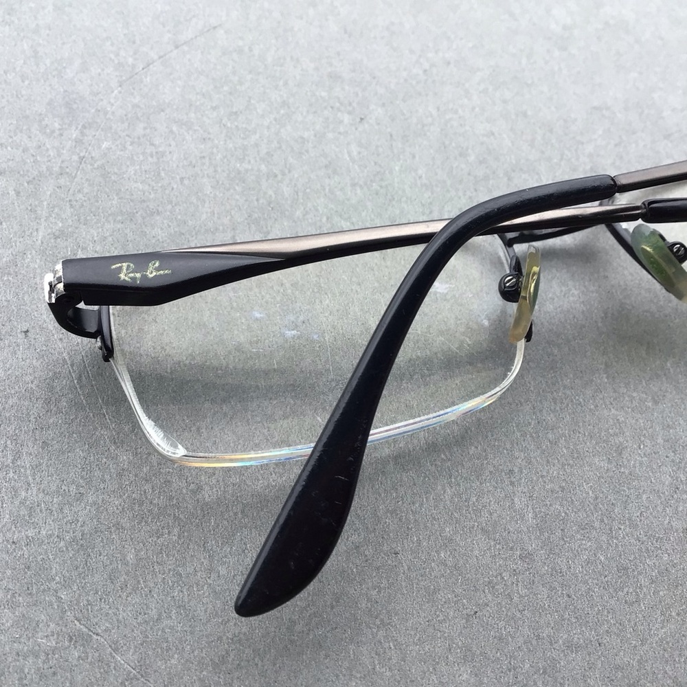 Ray Ban Teen Half Rim Square Silver and Black Eyeglasses RB 6154 Frames - Picture 3 of 12